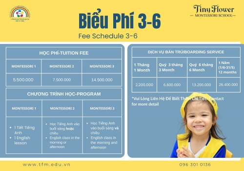 Biểu Phí Montessori 3 - 6 Tuổi