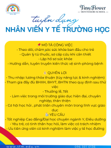 VỊ TRÍ: NHÂN VIÊN Y TẾ TRƯỜNG HỌC
