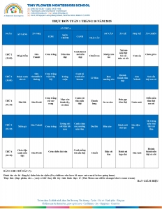 THỰC ĐƠN TUẦN 1.10 - 2025