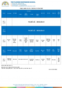 THỰC ĐƠN TUẦN 1.9 - 2025