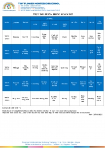 THỰC ĐƠN TUẦN 4.11 - 2025